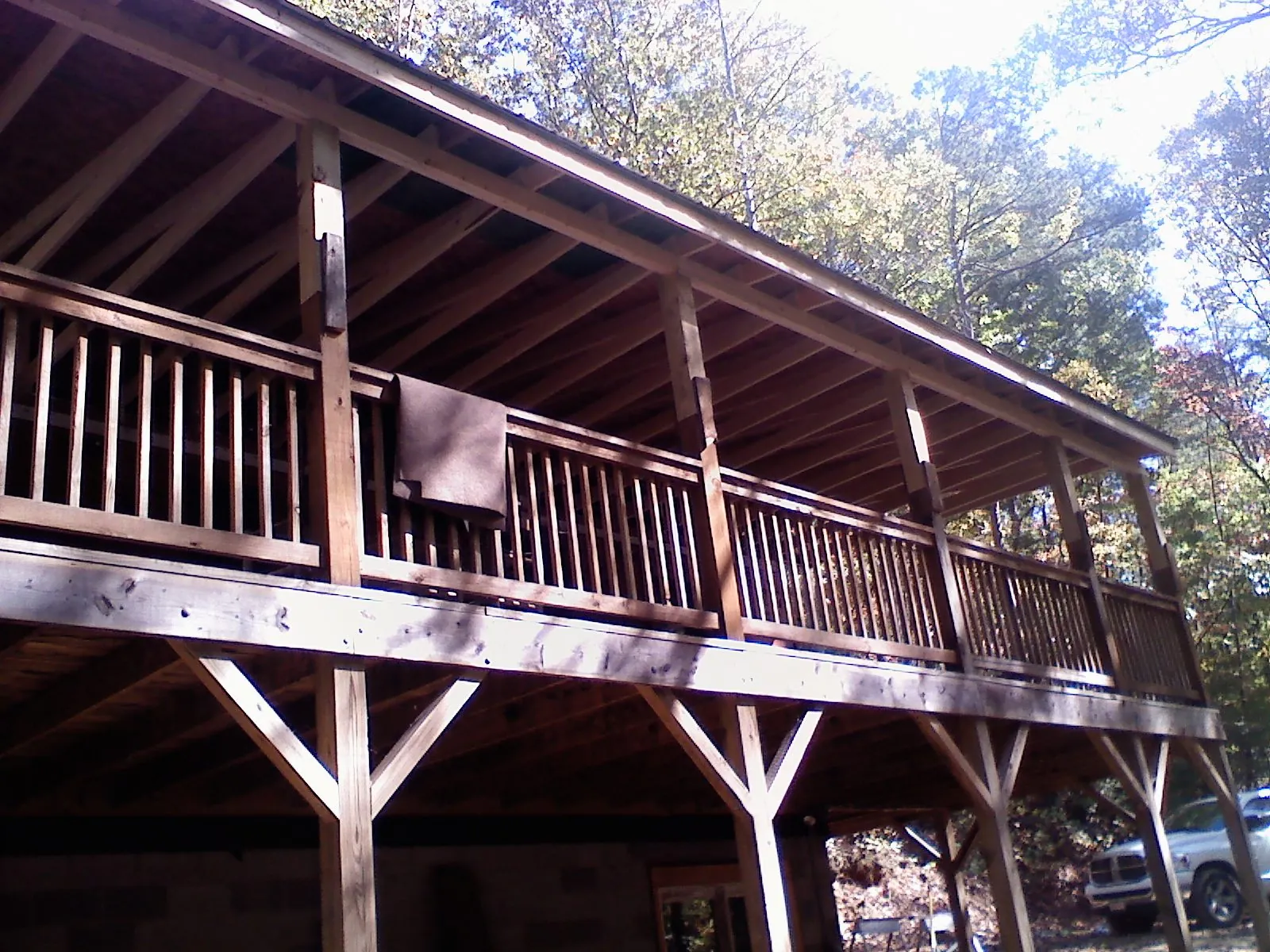 Timber framing under a new elevated porch and deck — Roof Leak Repair in Hansville by Roofing Brothers